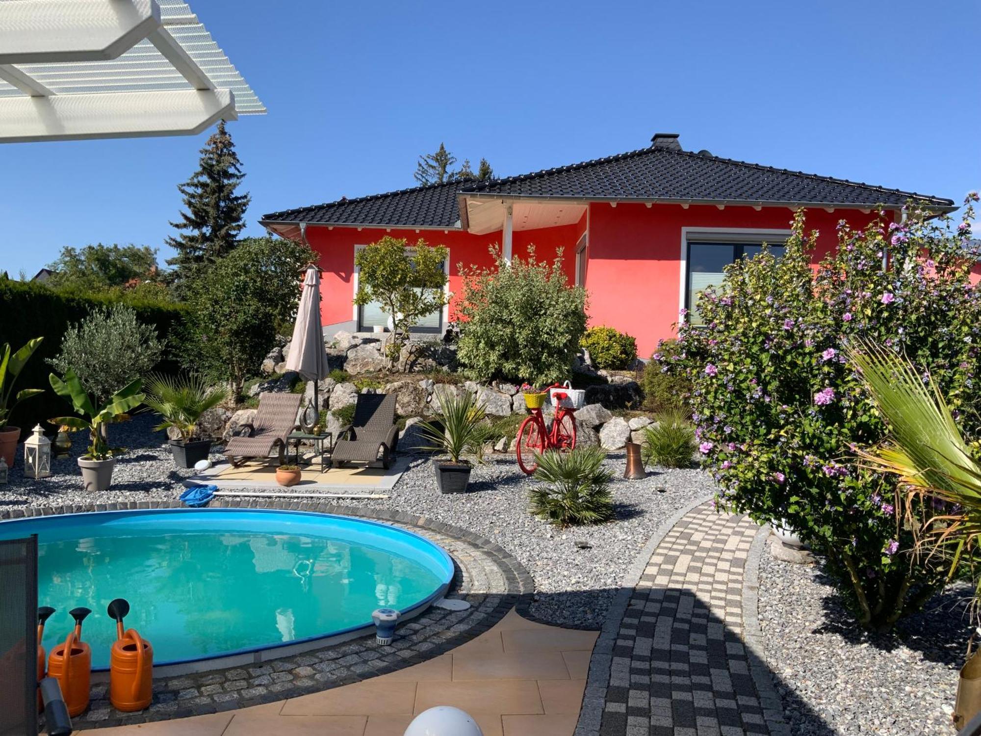 Ferienhaus Luebke, Gartenblick Muehlhausen  Luaran gambar